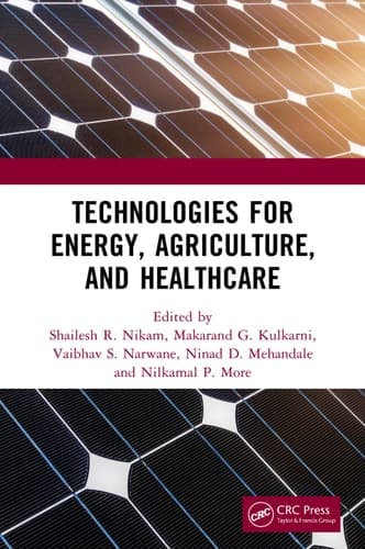 Technologies for Energy, Agriculture, and Healthcare cover