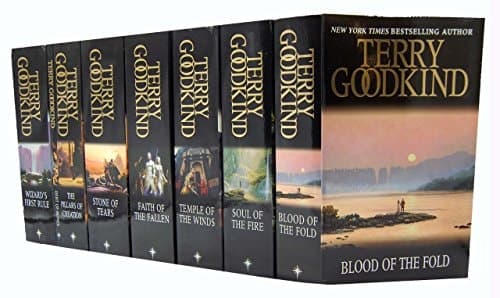 Terry Goodkind 8 Books Collection Set Gollancz S.F The Sword of Truth Series (Blood Of The Fold, Temple Of The Winds, Soul Of The Fire, Stone Of Tears, The Pillars of Creation, Debt of Bones, Wizard's First Rule, Faith Of The Fallen) cover