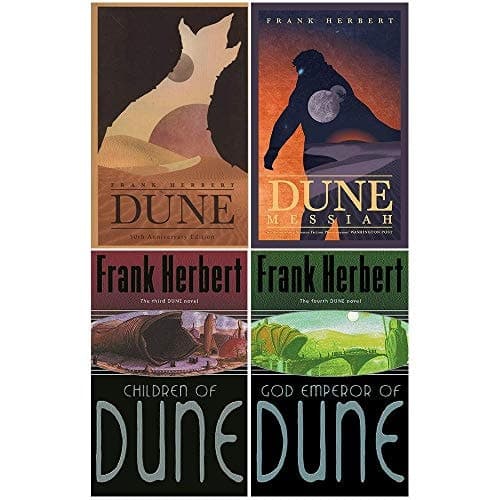 Dune Series 1 to 4 Book : 4 Books Collection Set (Dune,Dune Messiah,Children Of Dune: The Third Dune Novel,God Emperor Of Dune: The Fourth Dune Novel) cover