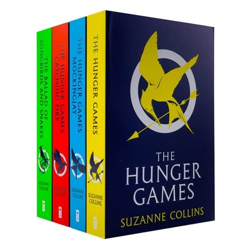 The Hunger Games 4 Books Collection Set by Suzanne Collins (The Hunger Games, Catching Fire, Mockingjay, The Ballad of Songbirds and Snakes) cover