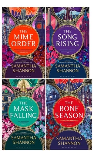 Samantha Shannon Bone Season Series 4 Books Collection Set (The Bone Season, The Mime Order, The Song Rising, The Mask Falling) cover