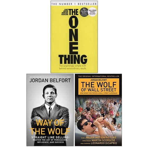 The One Thing, Way of the Wolf, The Wolf of Wall Street Collection 3 Books Set cover