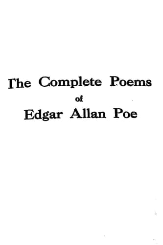 The Complete Poems of Edgar Allan Poe cover