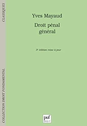 Droit pénal général cover