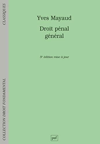 Droit pénal général cover