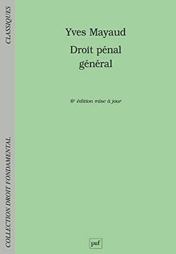 Droit pénal général cover