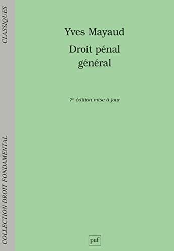 Droit pénal général cover