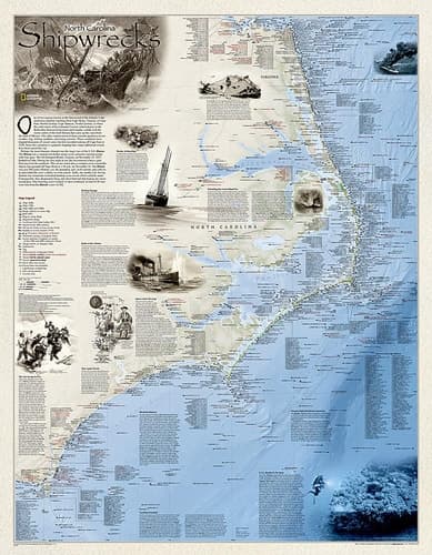 Shipwrecks of the Outer Banks Wall Maps History & Nature cover