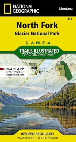 North Fork: Glacier National Park Map (National Geographic Trails Illustrated Map, 313) cover