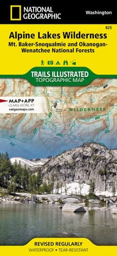 Alpine Lakes Wilderness Map [Mt. Baker-Snoqualmie and Okanogan-Wenatchee National Forests] (National Geographic Trails Illustrated Map, 825) cover