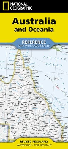National Geographic Australia and Oceania Map (folded with flags and facts) (National Geographic Reference Map) cover