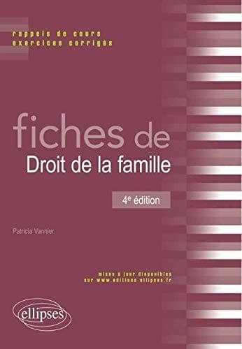 Fiches de droit de la famille rappels de cours et exercices corrigés cover