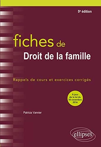 Fiches de droit de la famille rappels de cours et exercices corrigés cover