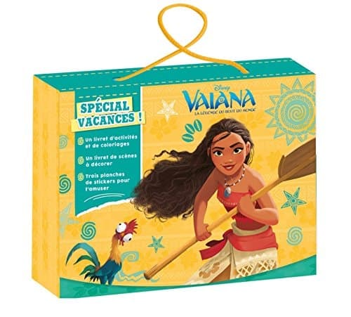 Coffret Spécial vacances ! Vaiana Contient : 1 livre d'activités, 1 livret de scènes à décorer, trois planches de stickers cover