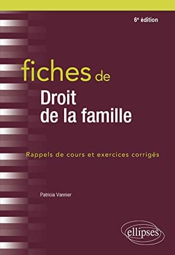 Fiches de droit de la famille Rappels de cours et exercices corrigés cover