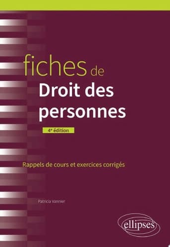 Fiches de Droit des personnes A jour au 1er mars 2024 cover