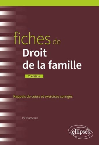Fiches de Droit de la famille Rappels de cours et exercices corrigés cover