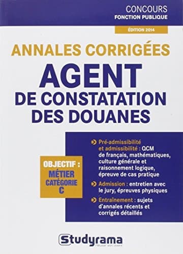 Annales corrigées agent de constatation des douanes cover