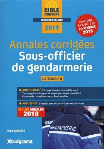 Annales corrigées sous-officier de gendarmerie cover