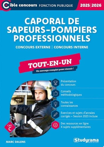 Caporal de sapeurs-pompiers professionnels - Tout-en-un - Catégorie C - Édition 2025-2026 cover