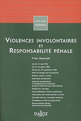 Violences involontaires et responsabilité pénale cover